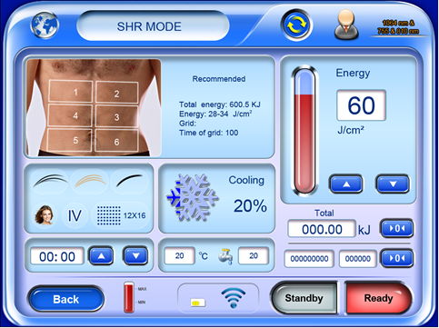 HS-818 diode laser operator interface 2 Интерфейс оператора диодного лазера HS-818 2